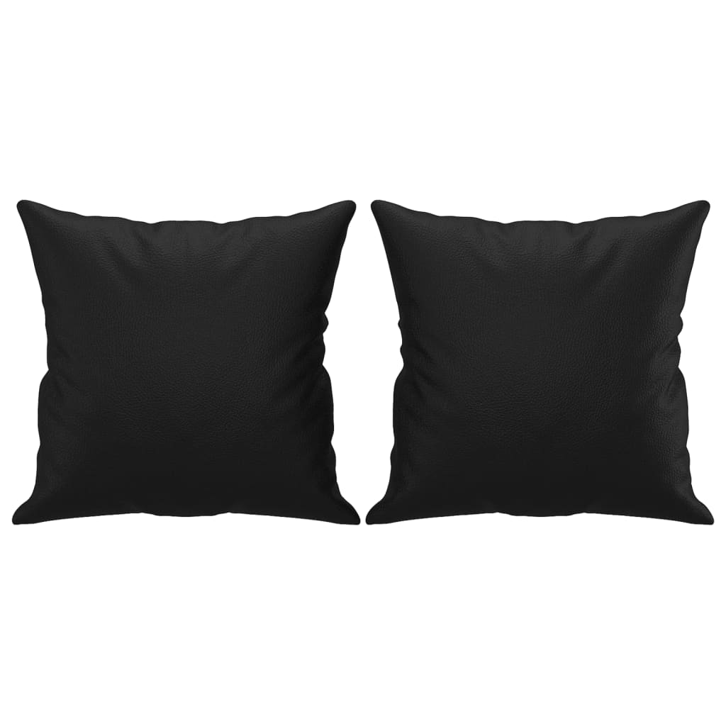 2-dijelni set sofa s jastucima crni od umjetne kože