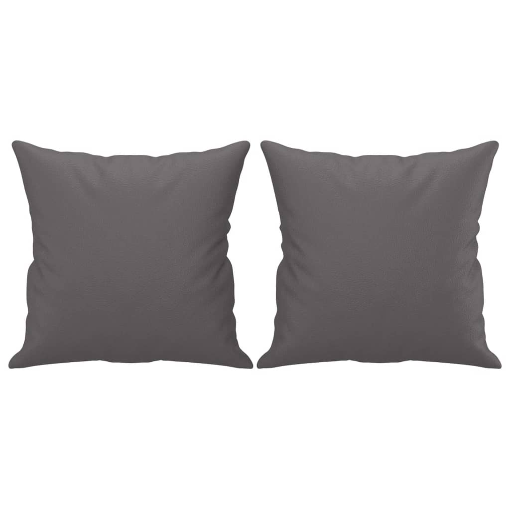 2-dijelni set sofa s jastucima sivi od umjetne kože