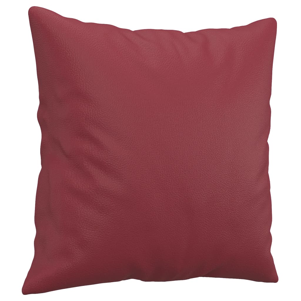 2-dijelni set sofa s jastucima boja vina od umjetne kože