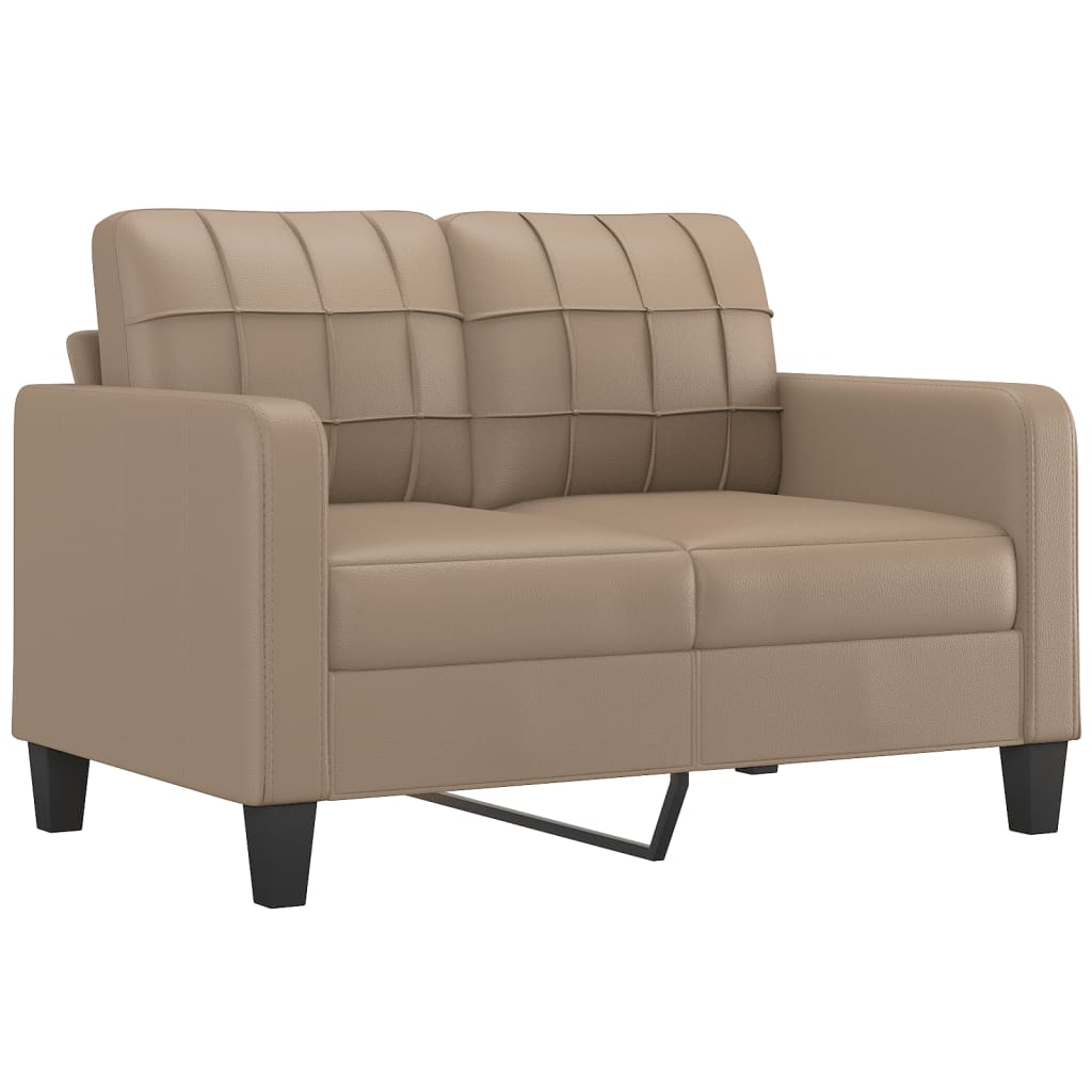 2-dijelni set sofa s jastucima boja cappuccina od umjetne kože