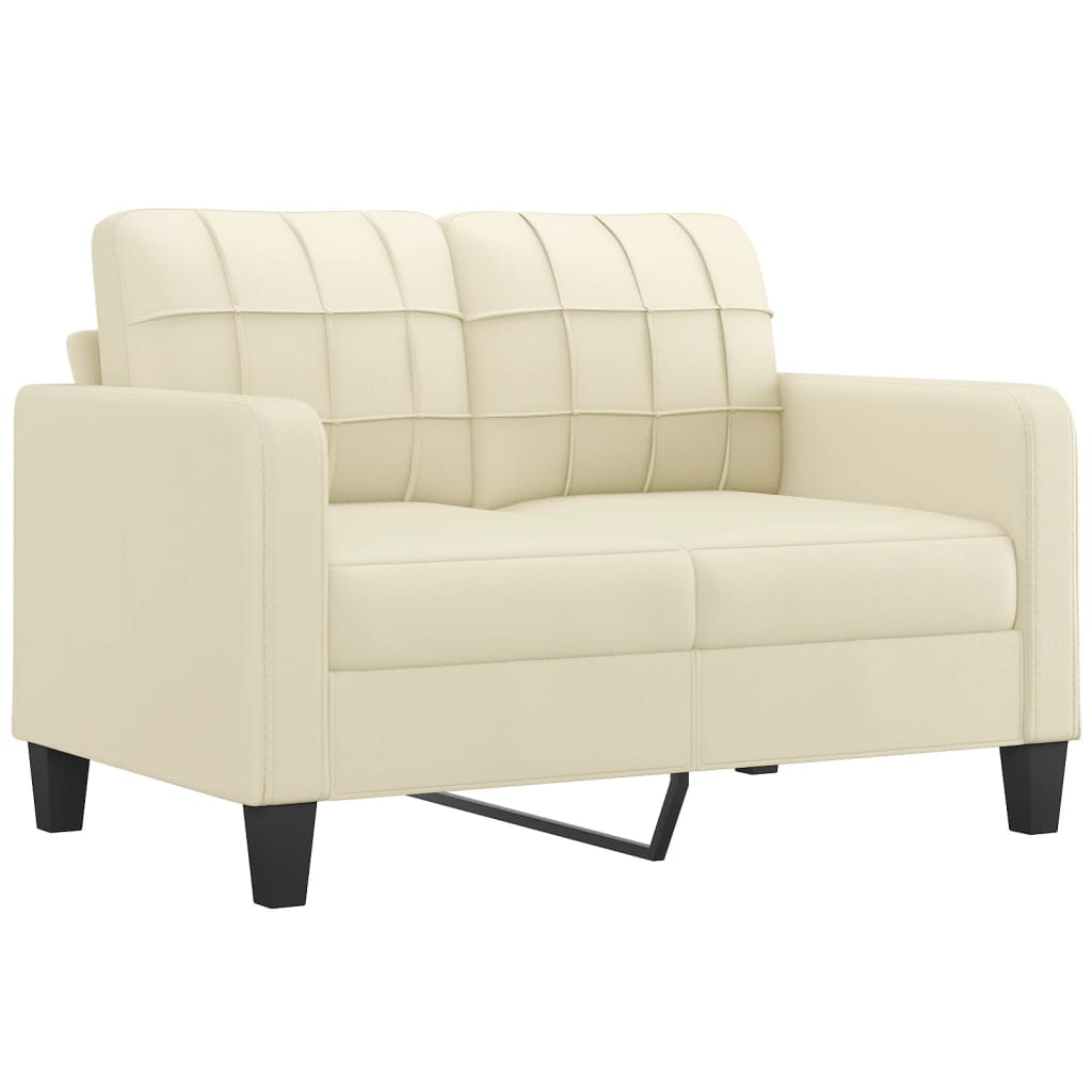 3-dijelni set sofa s jastucima krem od umjetne kože