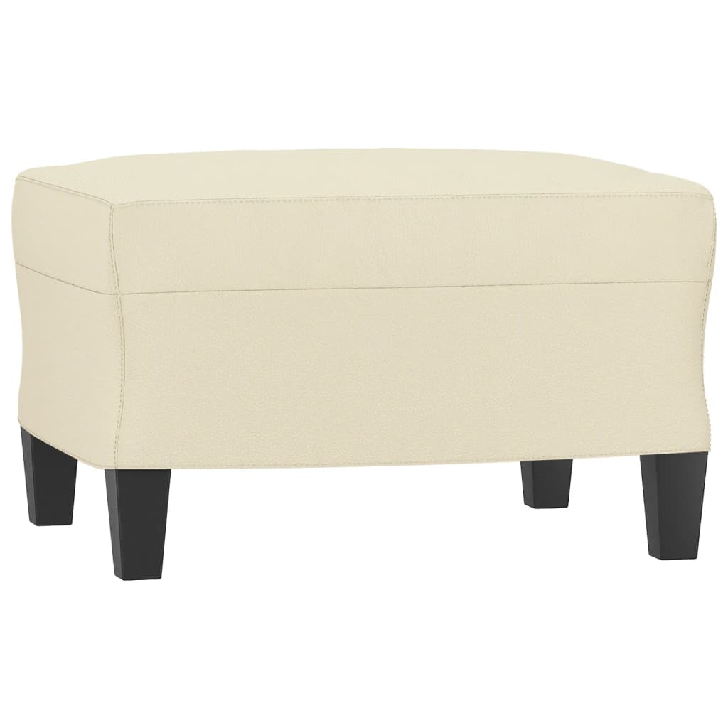 3-dijelni set sofa s jastucima krem od umjetne kože