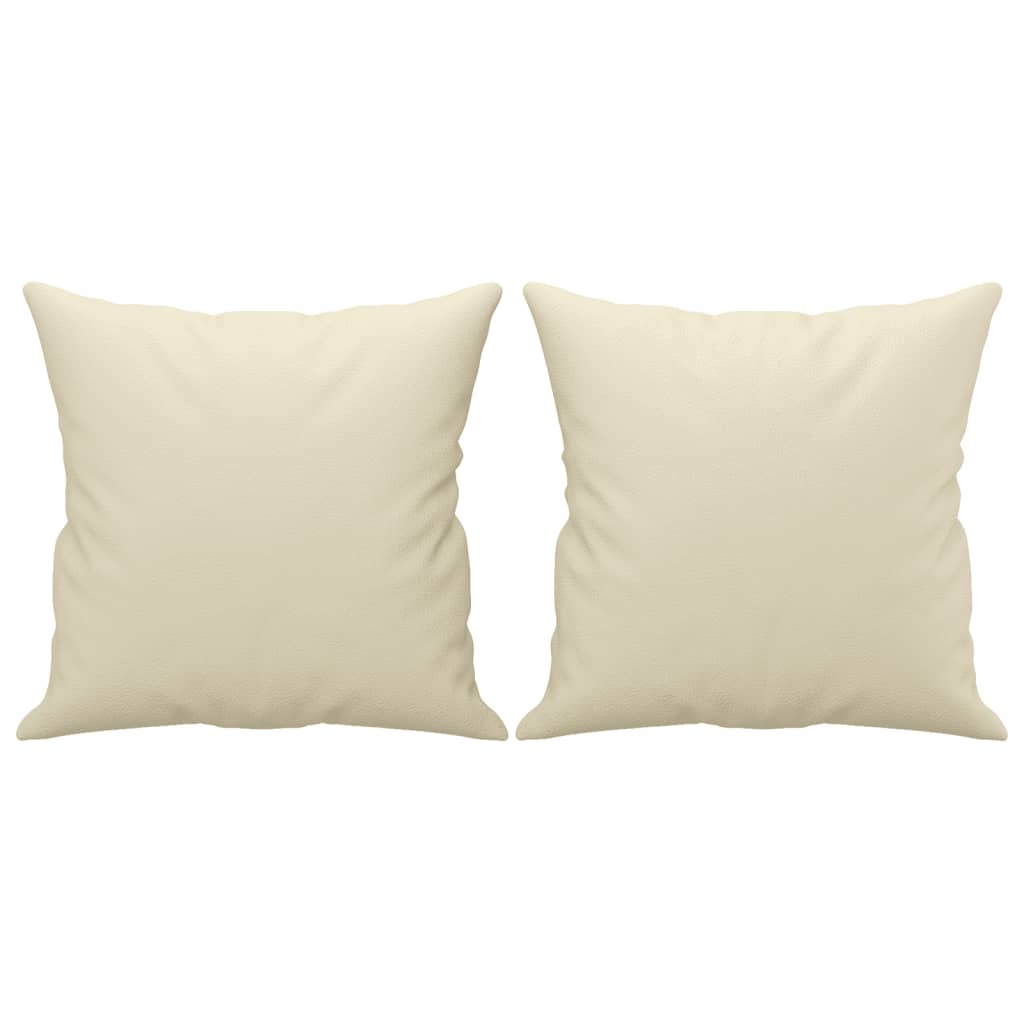 3-dijelni set sofa s jastucima krem od umjetne kože