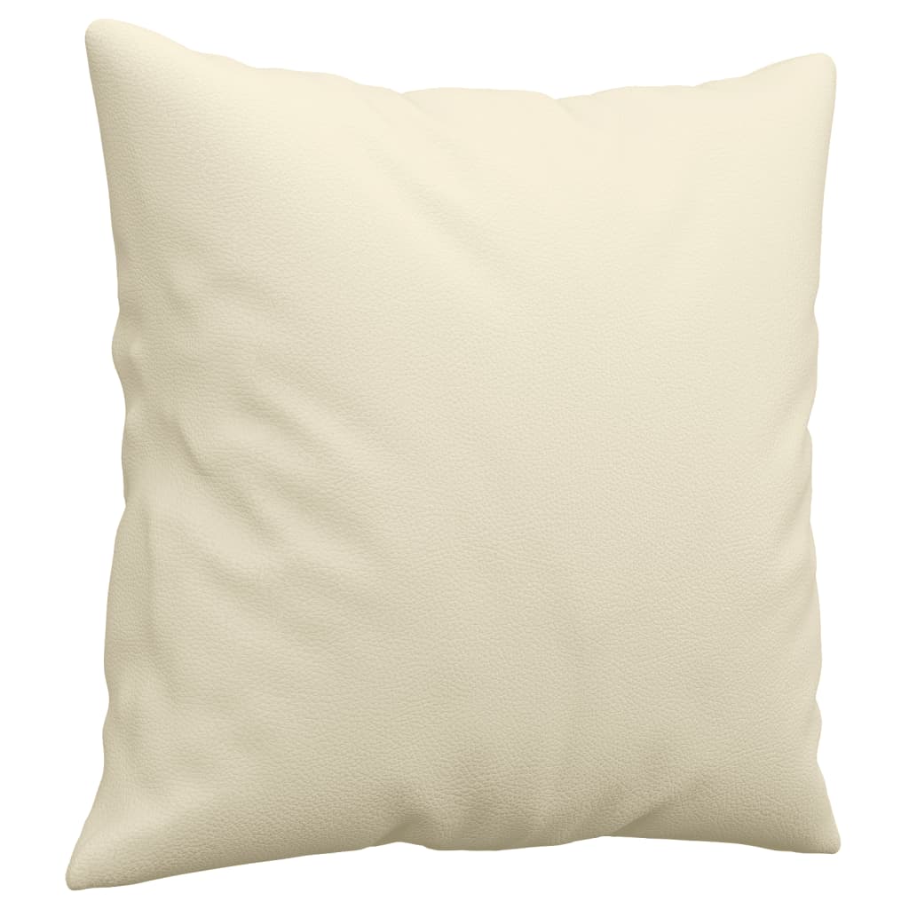 3-dijelni set sofa s jastucima krem od umjetne kože