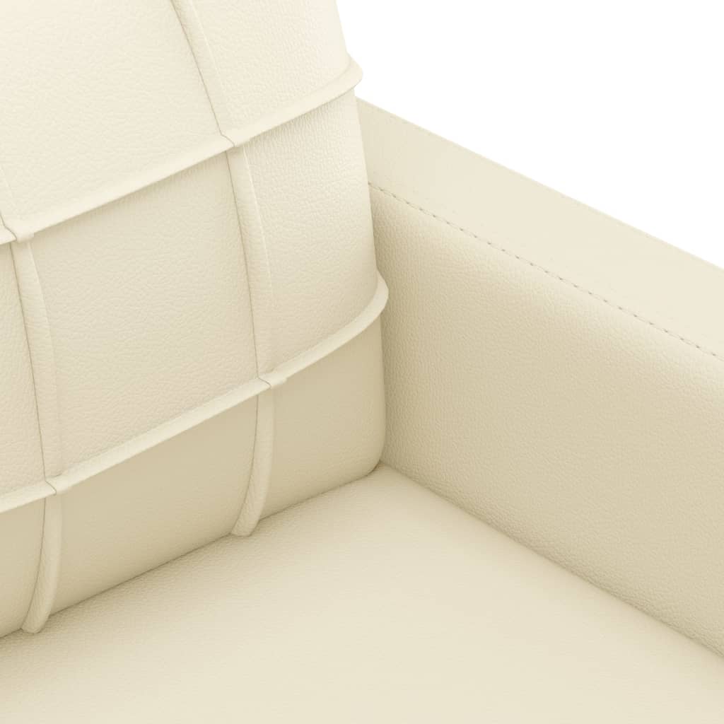 3-dijelni set sofa s jastucima krem od umjetne kože