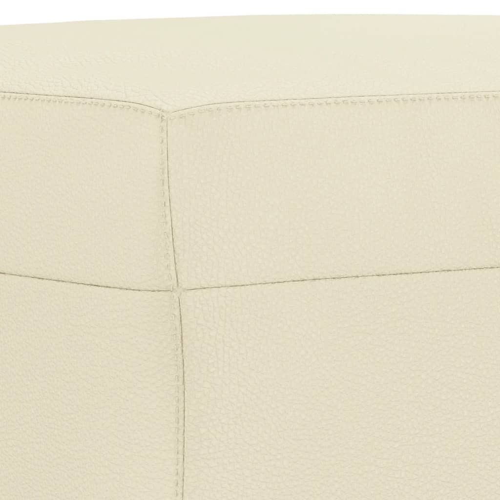 3-dijelni set sofa s jastucima krem od umjetne kože