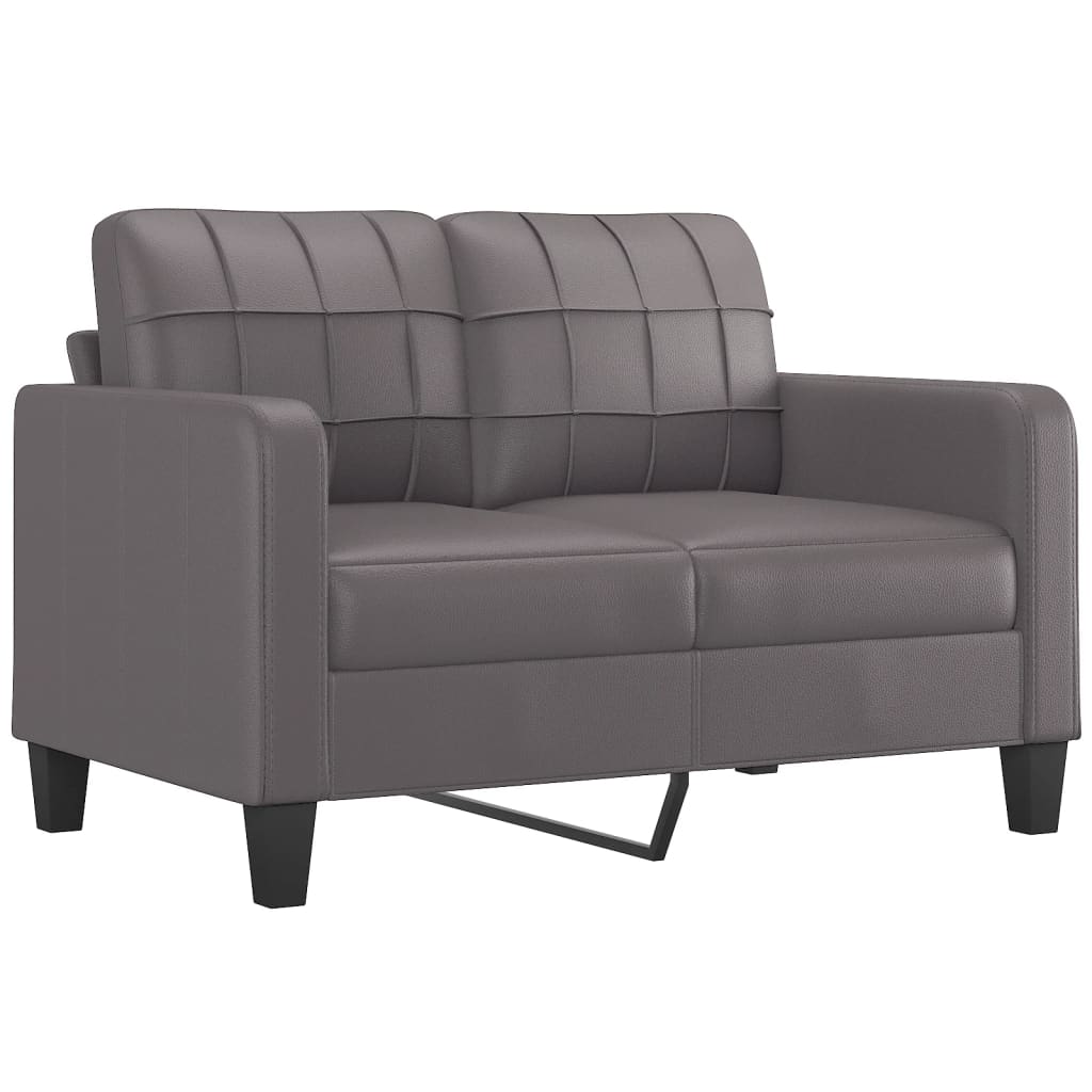 3-dijelni set sofa s jastucima sivi od umjetne kože
