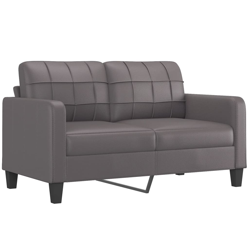 3-dijelni set sofa s jastucima sivi od umjetne kože
