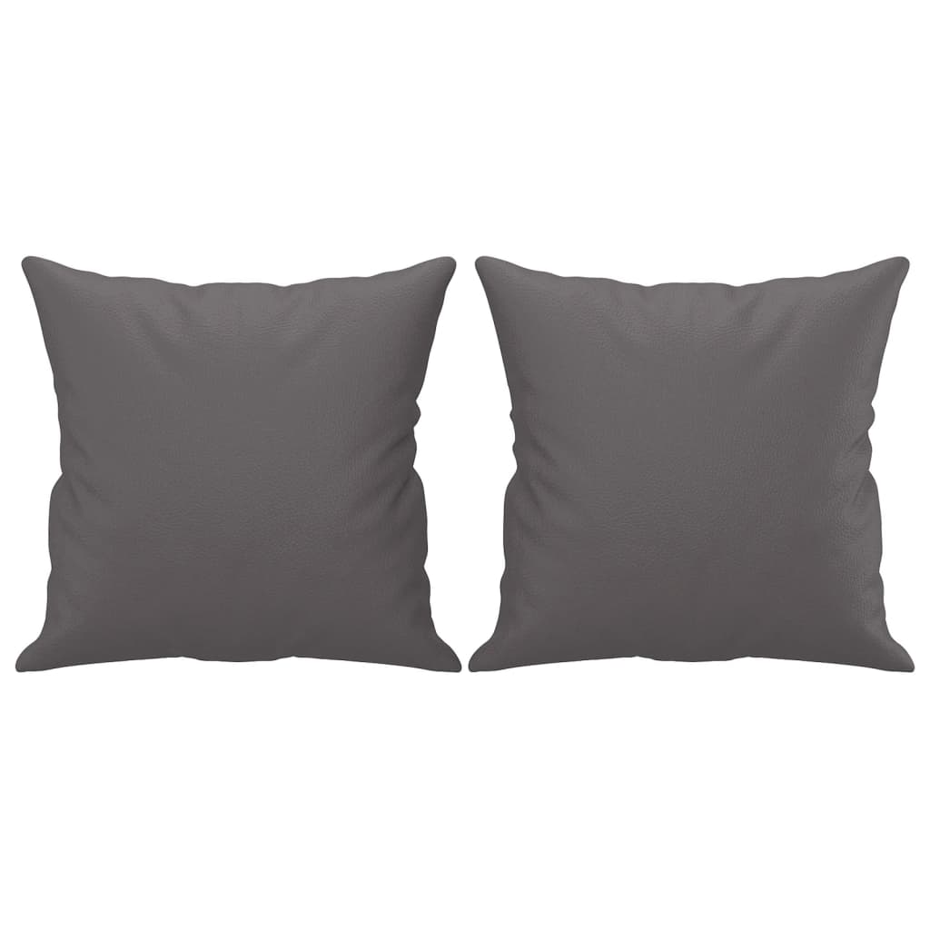 3-dijelni set sofa s jastucima sivi od umjetne kože
