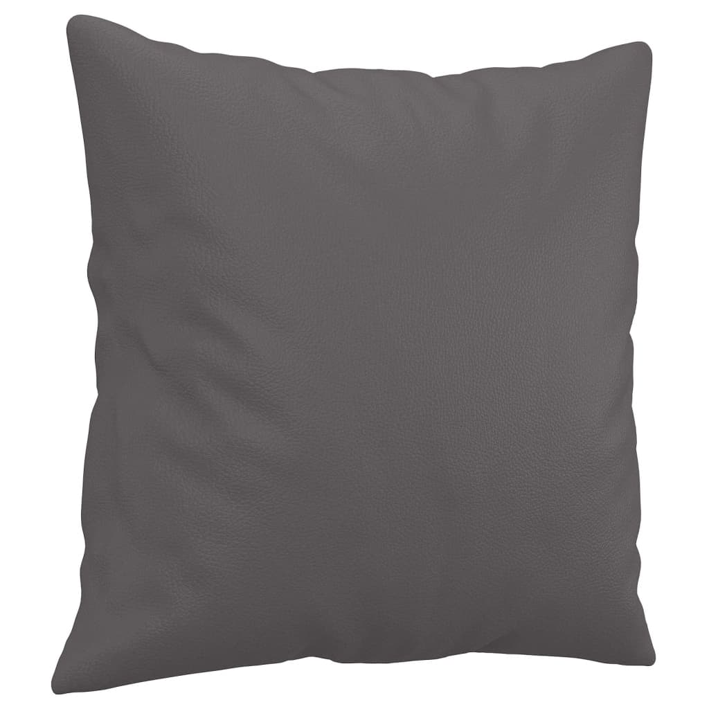 3-dijelni set sofa s jastucima sivi od umjetne kože