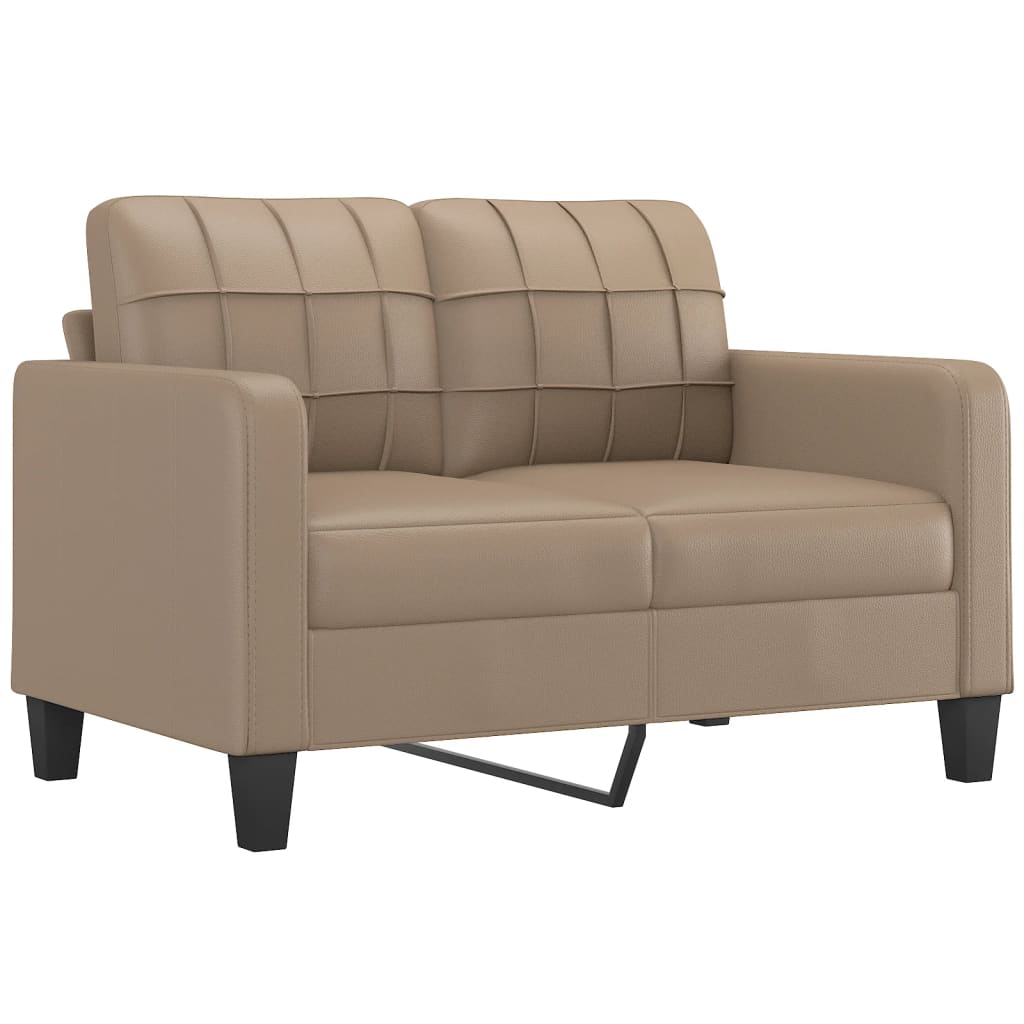 3-dijelni set sofa s jastucima boja cappuccina od umjetne kože