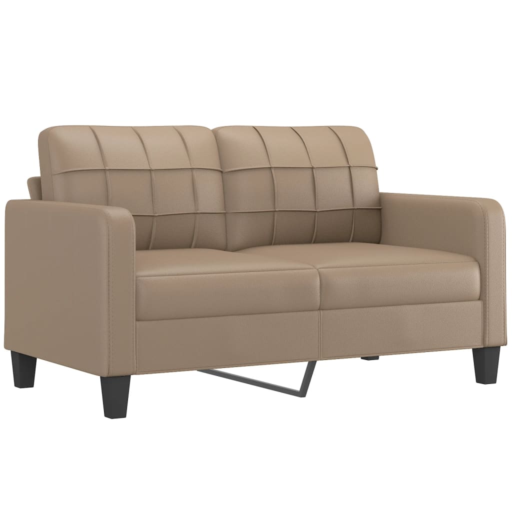 3-dijelni set sofa s jastucima boja cappuccina od umjetne kože