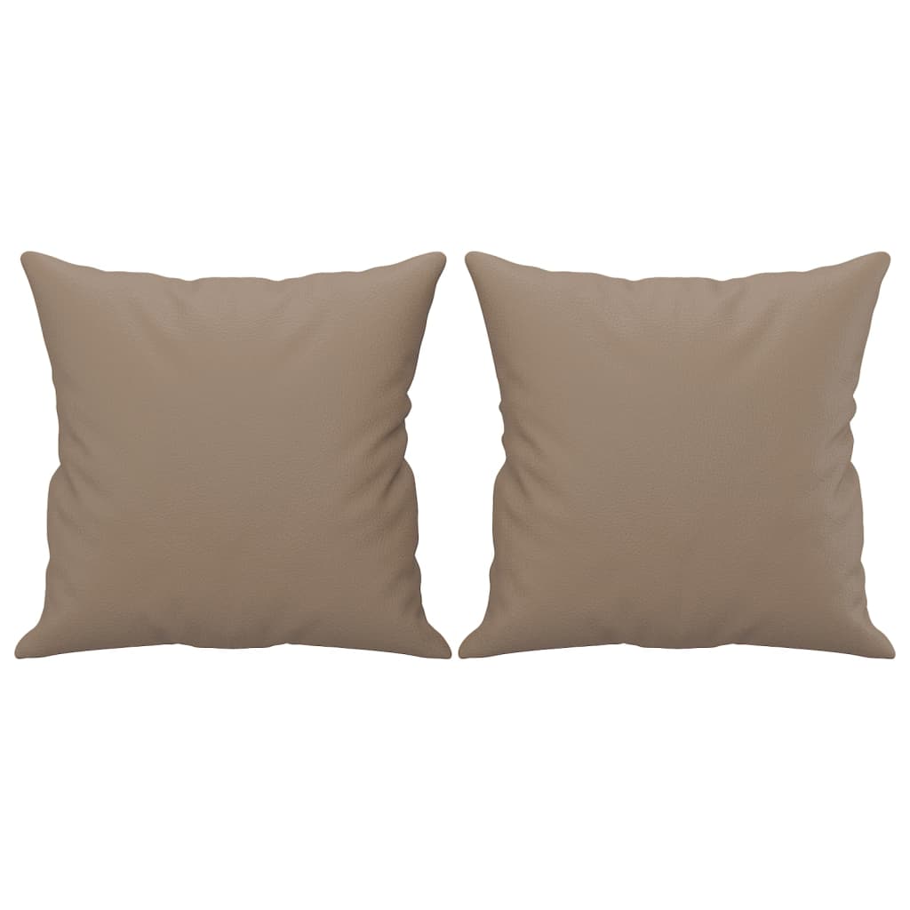 3-dijelni set sofa s jastucima boja cappuccina od umjetne kože