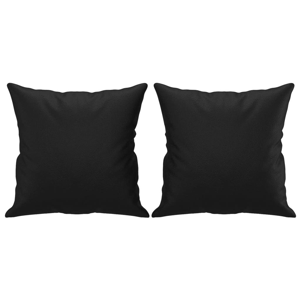 3-dijelni set sofa s jastucima crna od umjetne kože