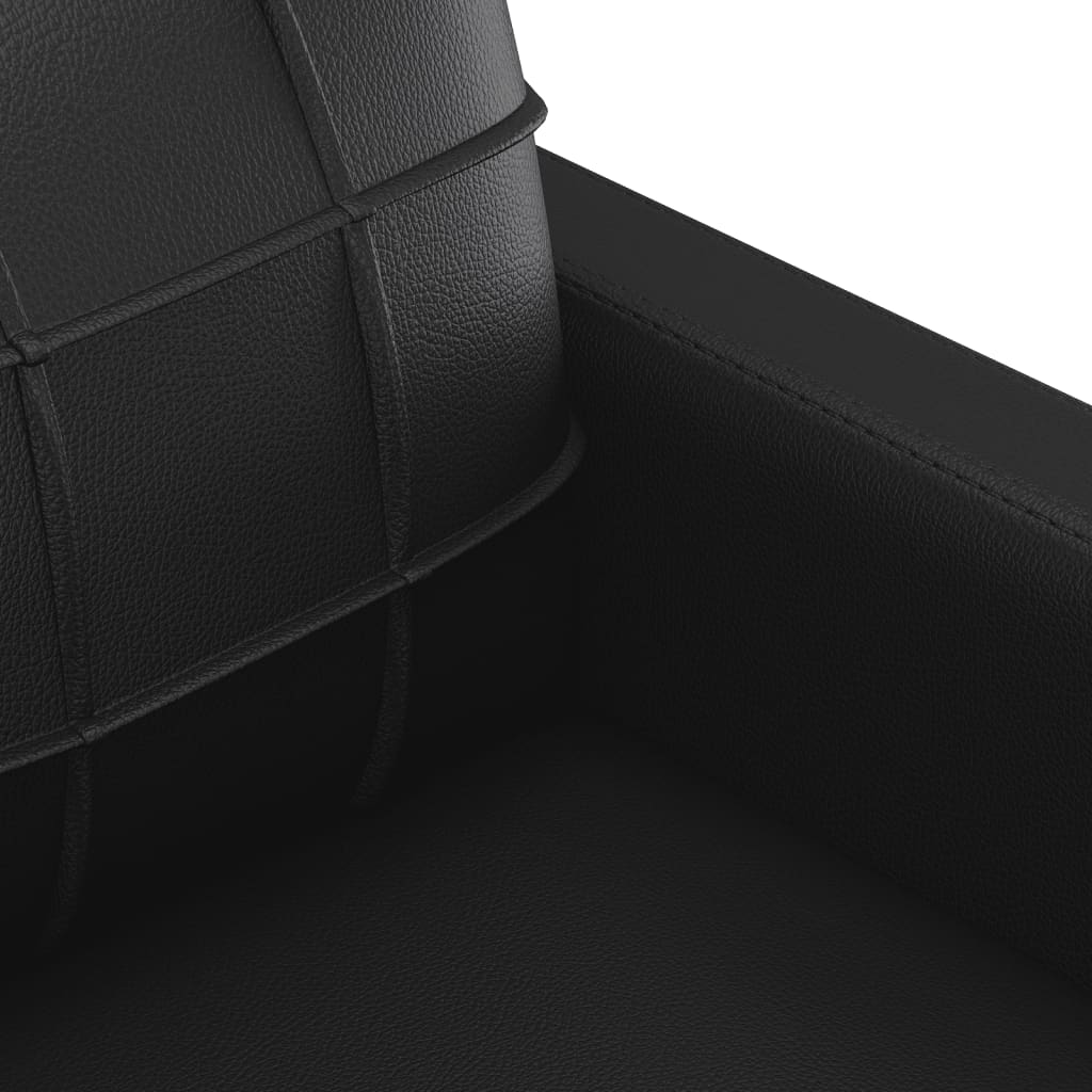 3-dijelni set sofa s jastucima crna od umjetne kože