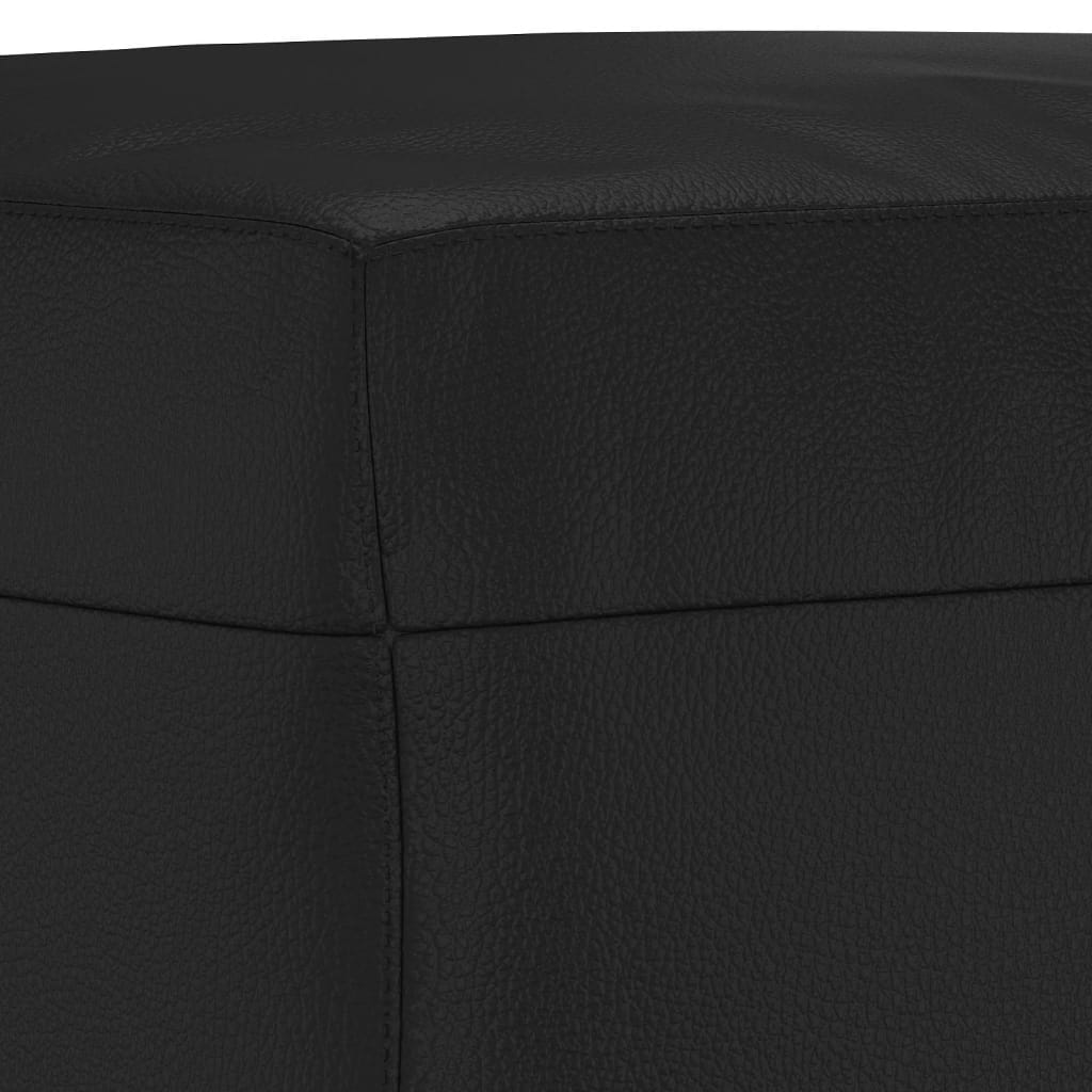 3-dijelni set sofa s jastucima crna od umjetne kože