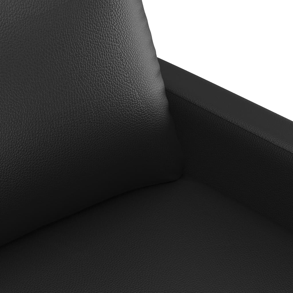 4-dijelni set sofa s jastucima crni od umjetne kože