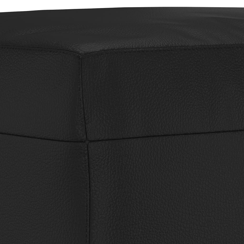 4-dijelni set sofa s jastucima crni od umjetne kože