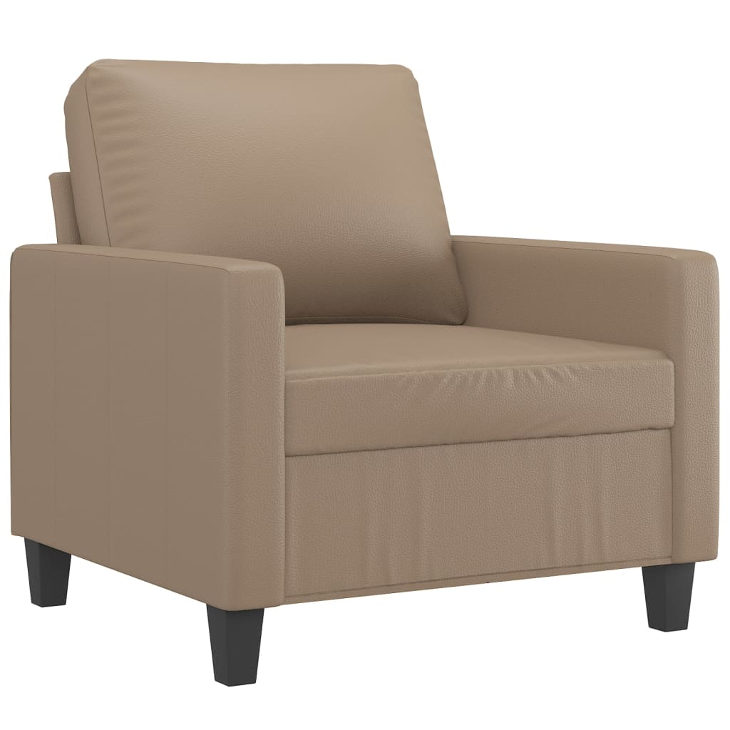 4-dijelni set sofa s jastucima boja cappuccina od umjetne kože