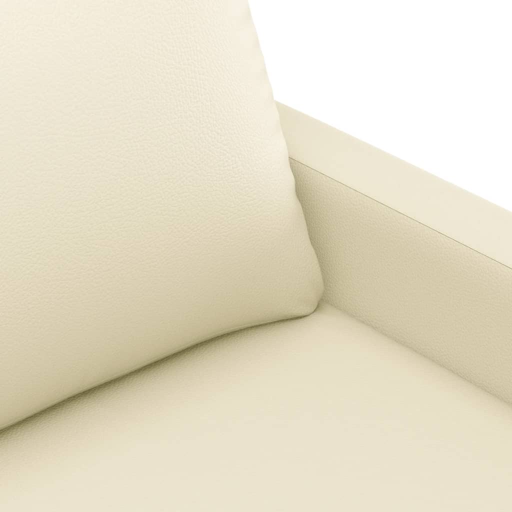 2-dijelni set sofa s jastucima krem od umjetne kože