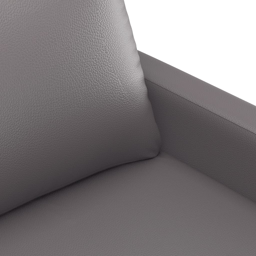 2-dijelni set sofa s jastucima sivi od umjetne kože