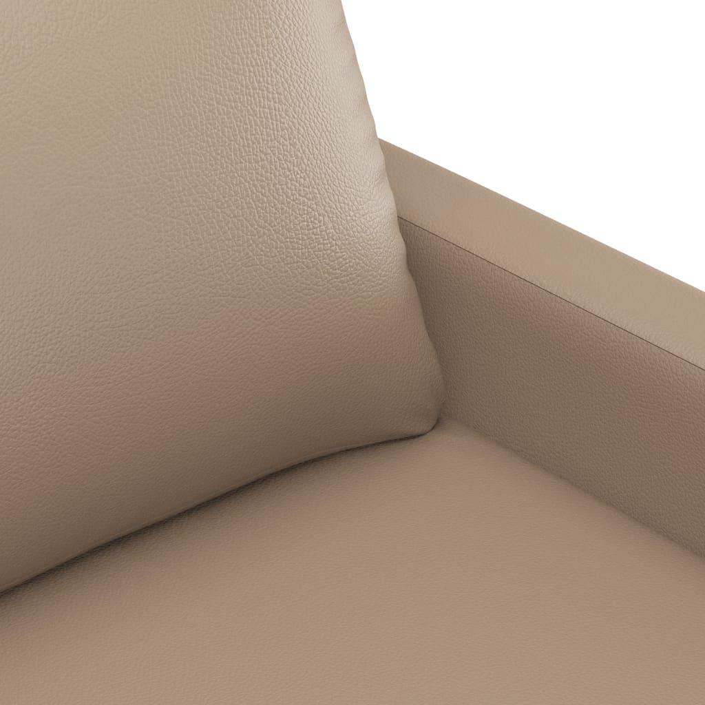 3-dijelni set sofa s jastucima boja cappuccina od umjetne kože