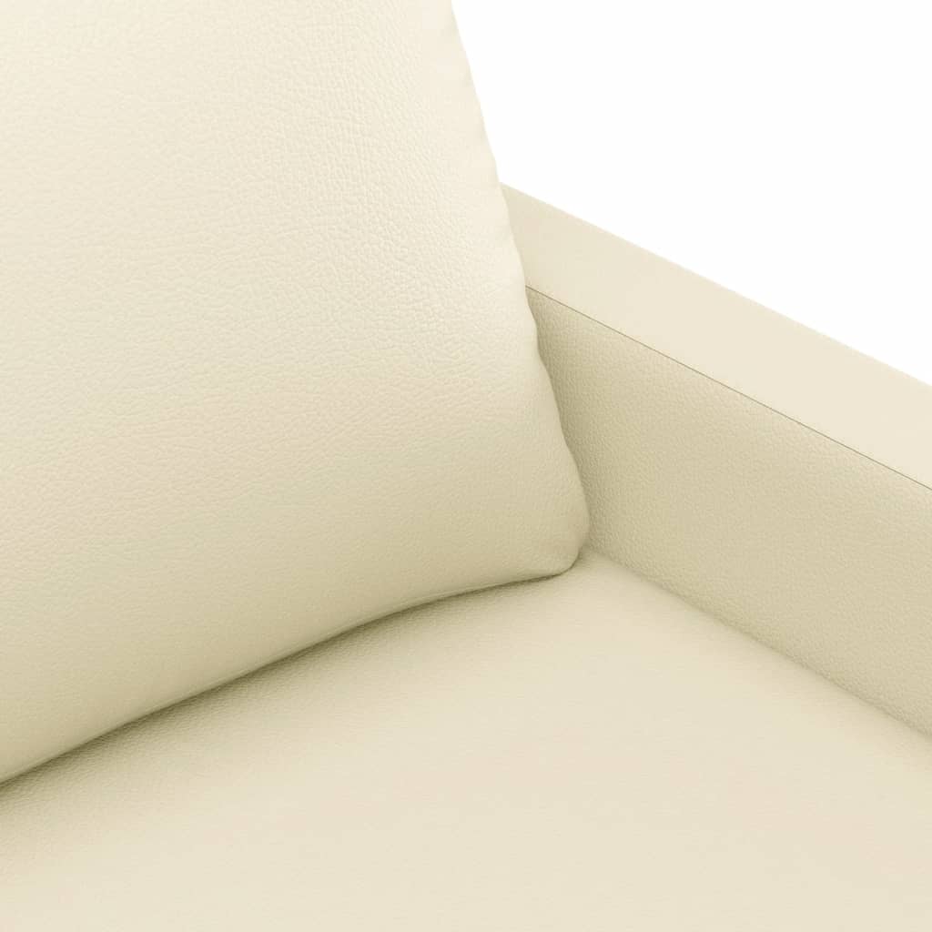 3-dijelni set sofa s jastucima krem od umjetne kože