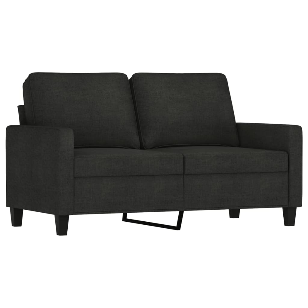 3-dijelni set sofa s jastucima crni od tkanine