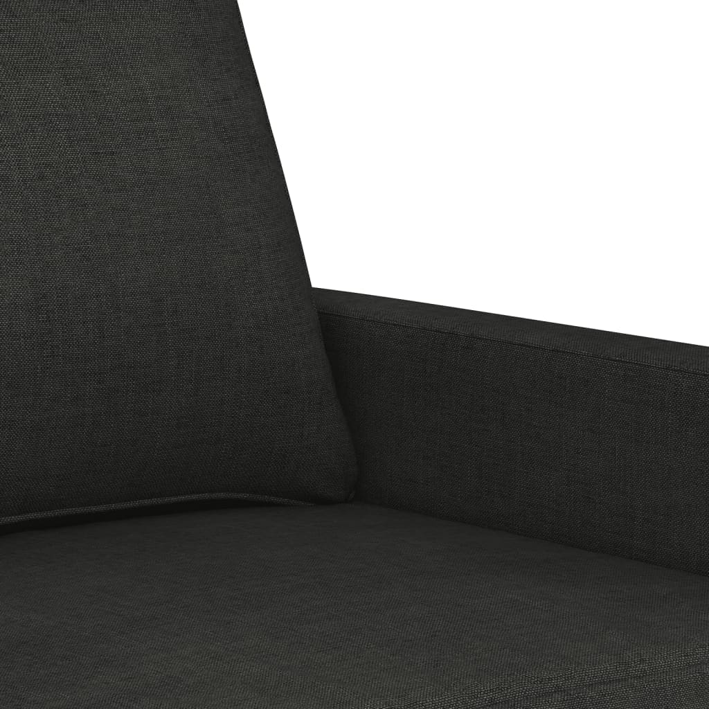 3-dijelni set sofa s jastucima crni od tkanine