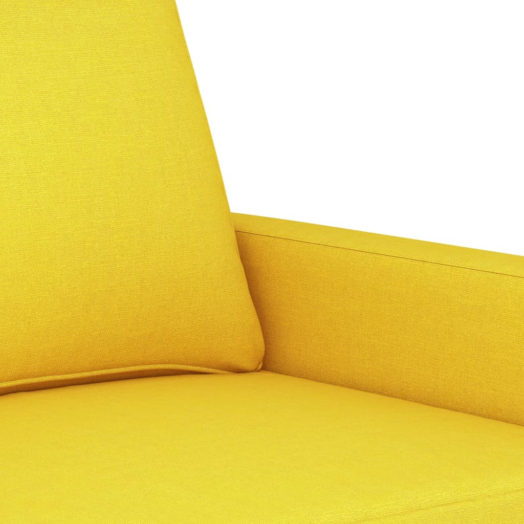 3-dijelni set sofa s jastucima svjetložuti od tkanine