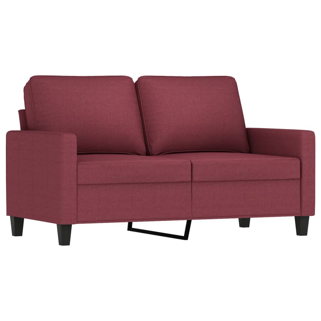 3-dijelni set sofa s jastucima crvena boja vina od tkanine