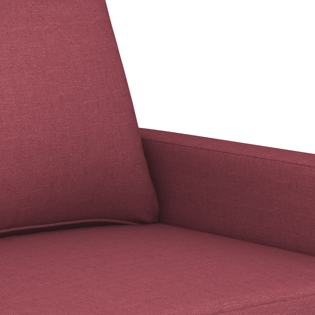 3-dijelni set sofa s jastucima crvena boja vina od tkanine