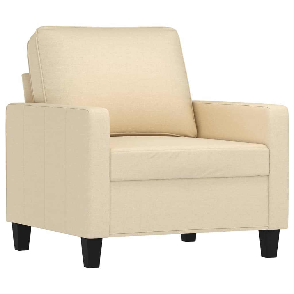 4-dijelni set sofa s jastucima krem od tkanine