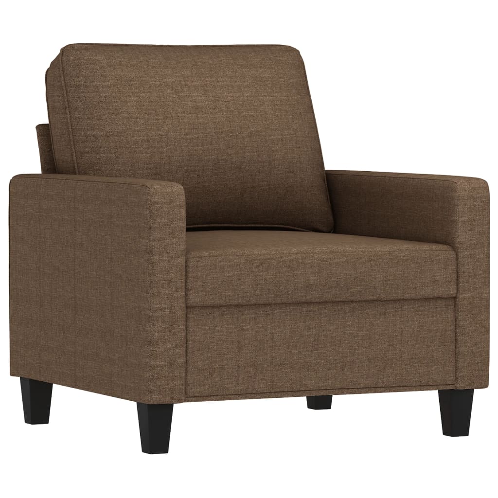 4-dijelni set sofa s jastucima smeđi od tkanine