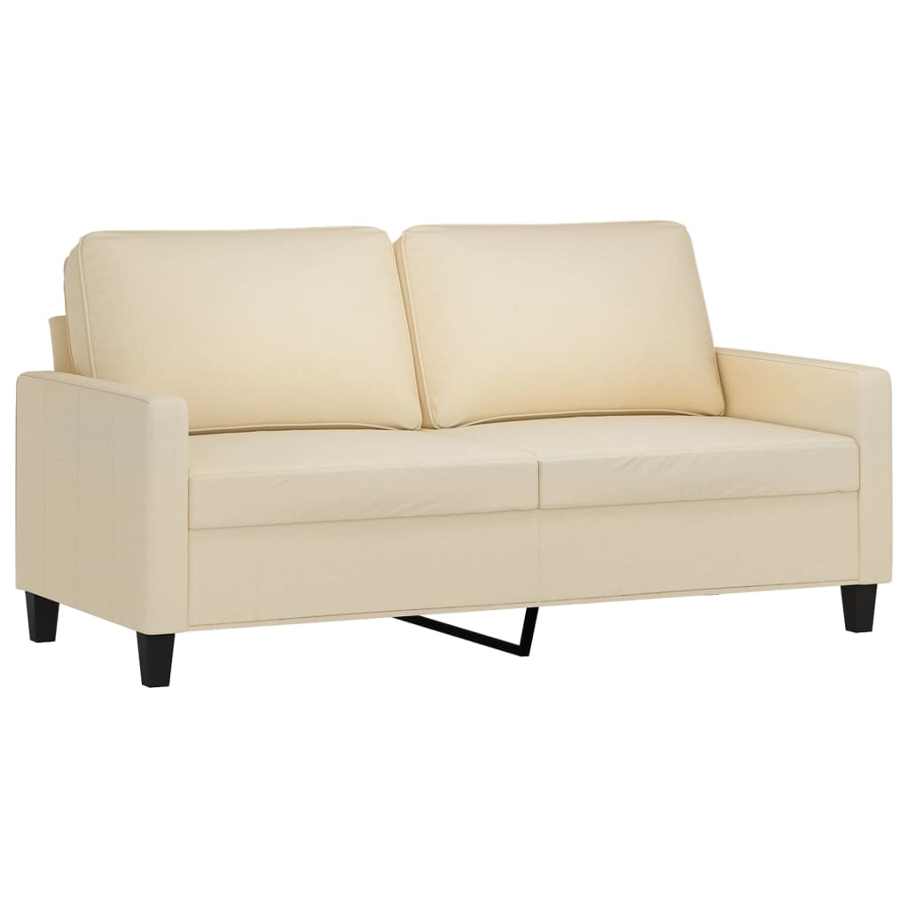 2-dijelni set sofa s jastucima krem od tkanine