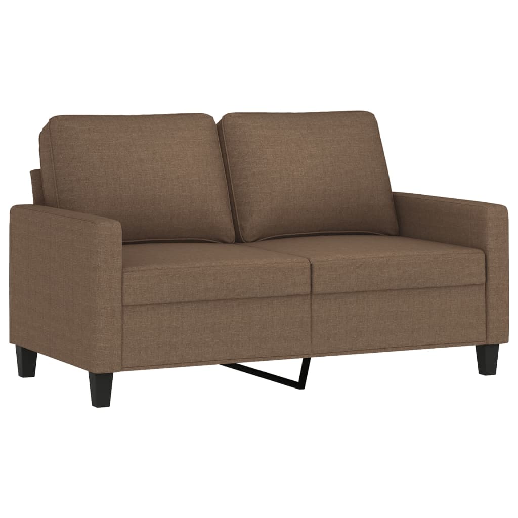2-dijelni set sofa s jastucima smeđi od tkanine