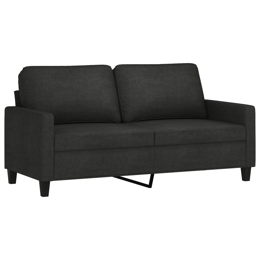 2-dijelni set sofa s jastucima crni od tkanine