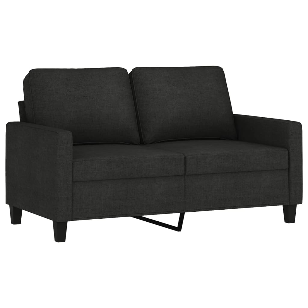 2-dijelni set sofa s jastucima crni od tkanine