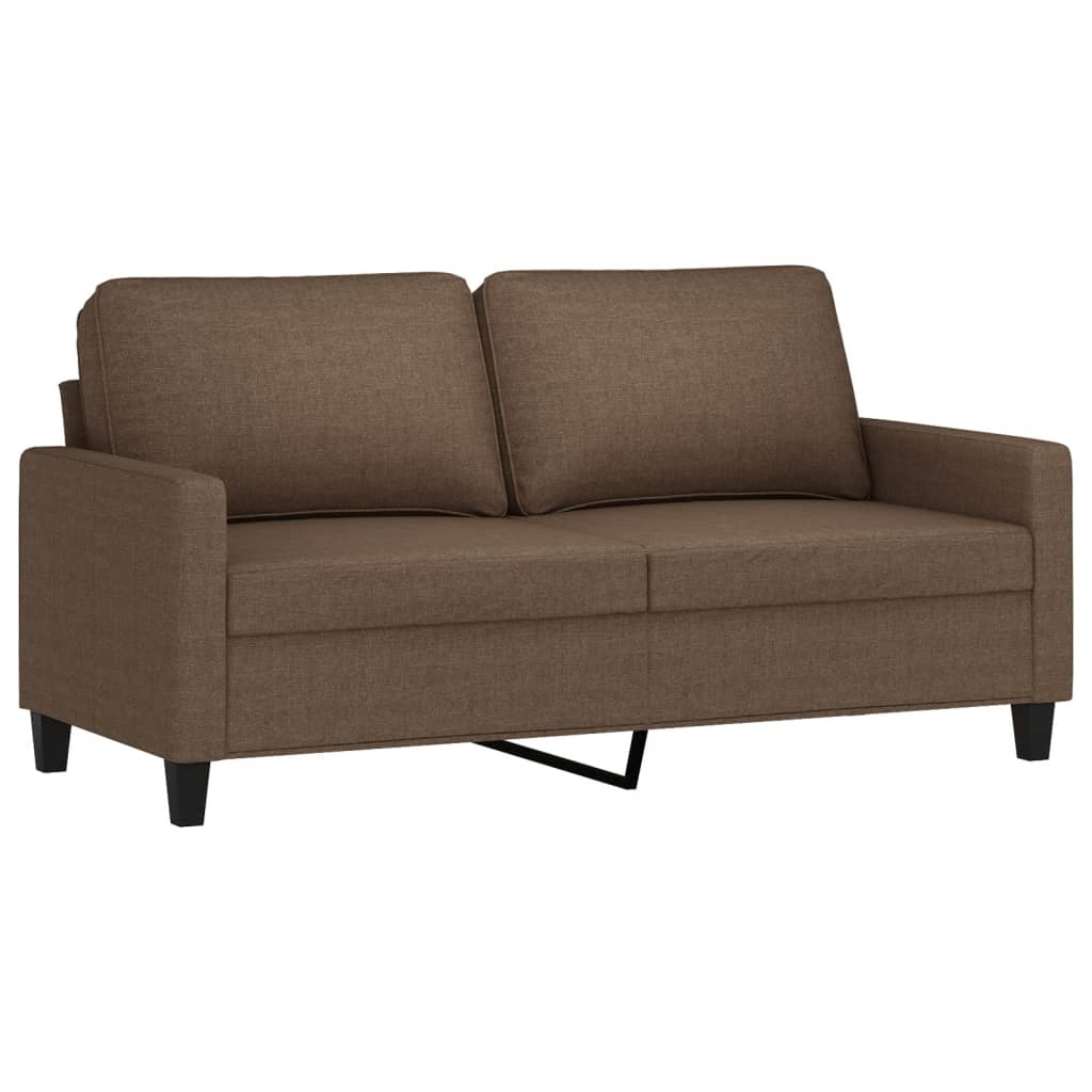 3-dijelni set sofa s jastucima smeđi od tkanine