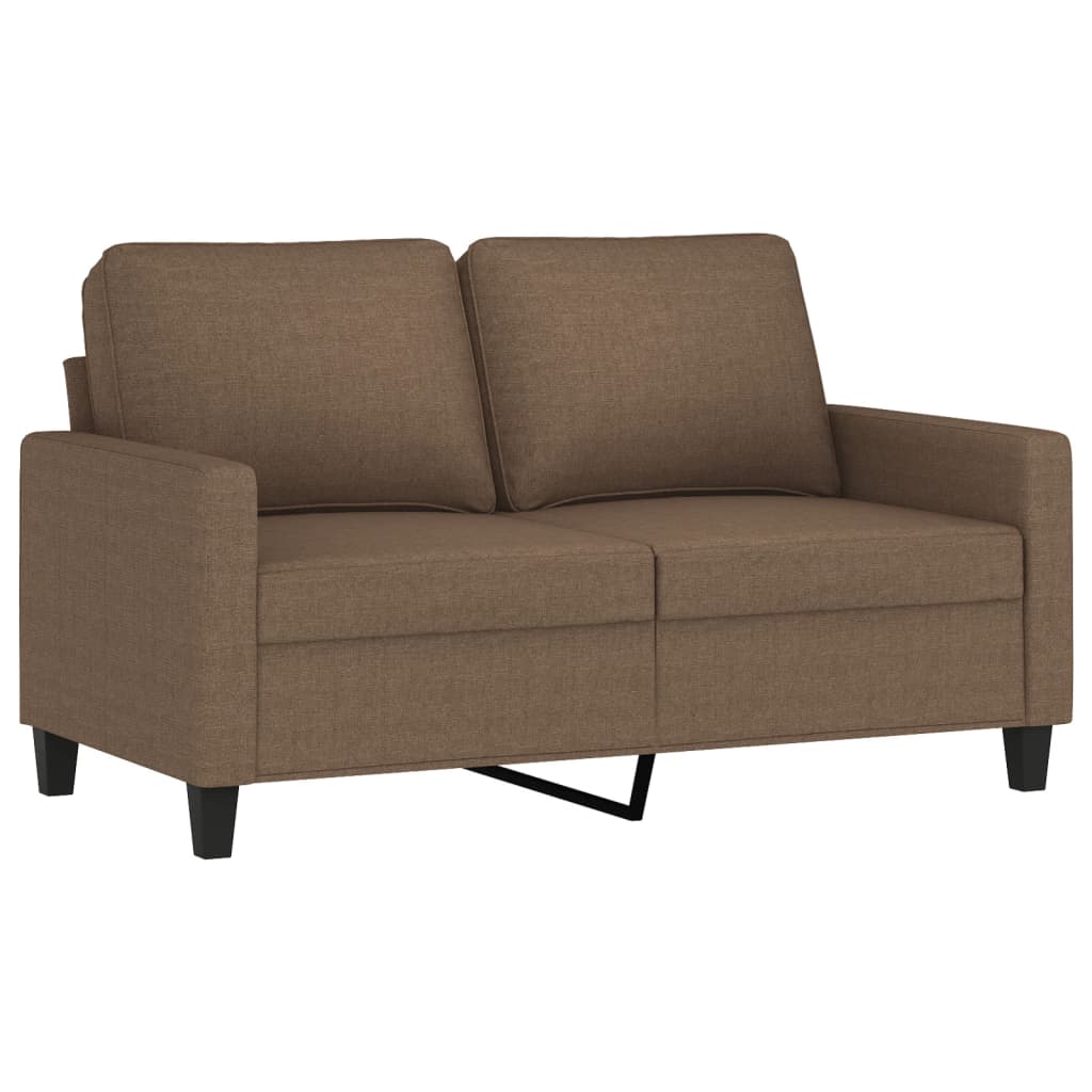 3-dijelni set sofa s jastucima smeđi od tkanine