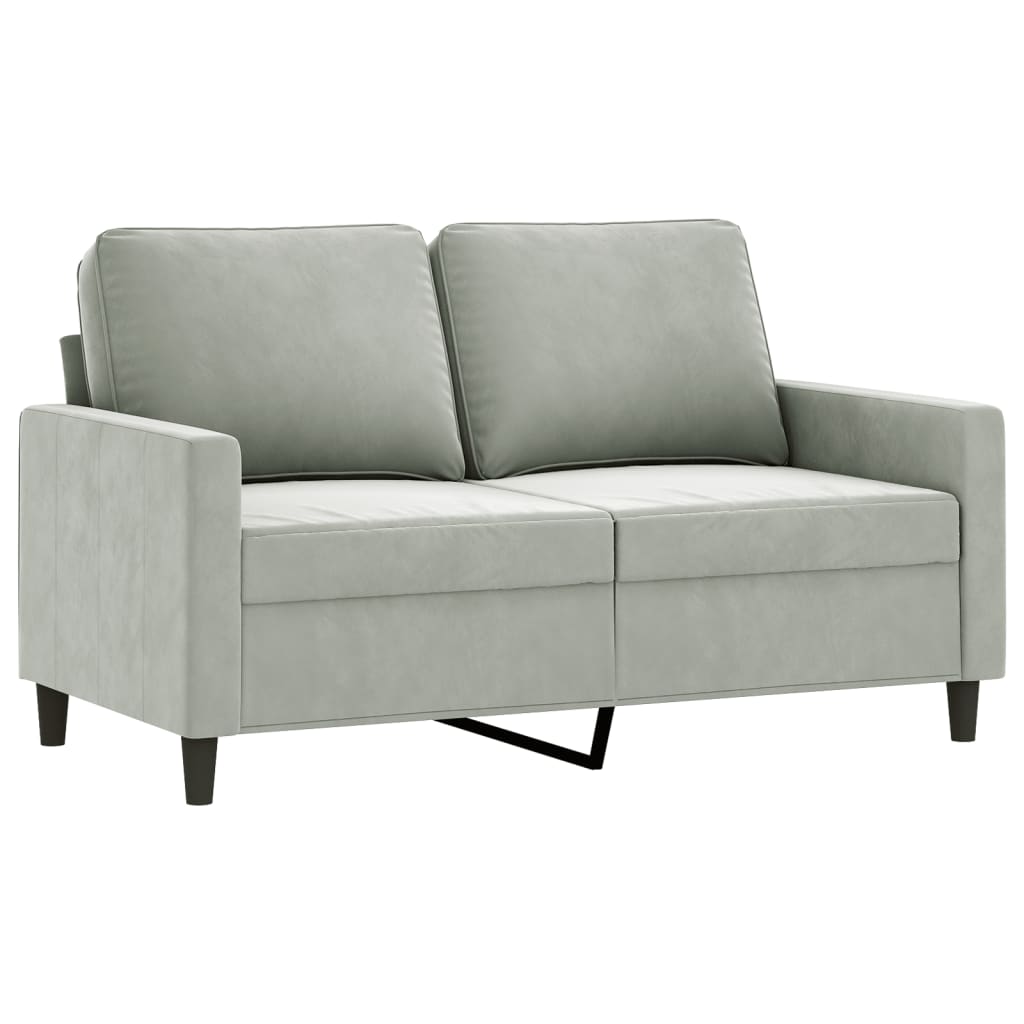 3-dijelni set sofa s jastucima svjetlosivi baršunasti