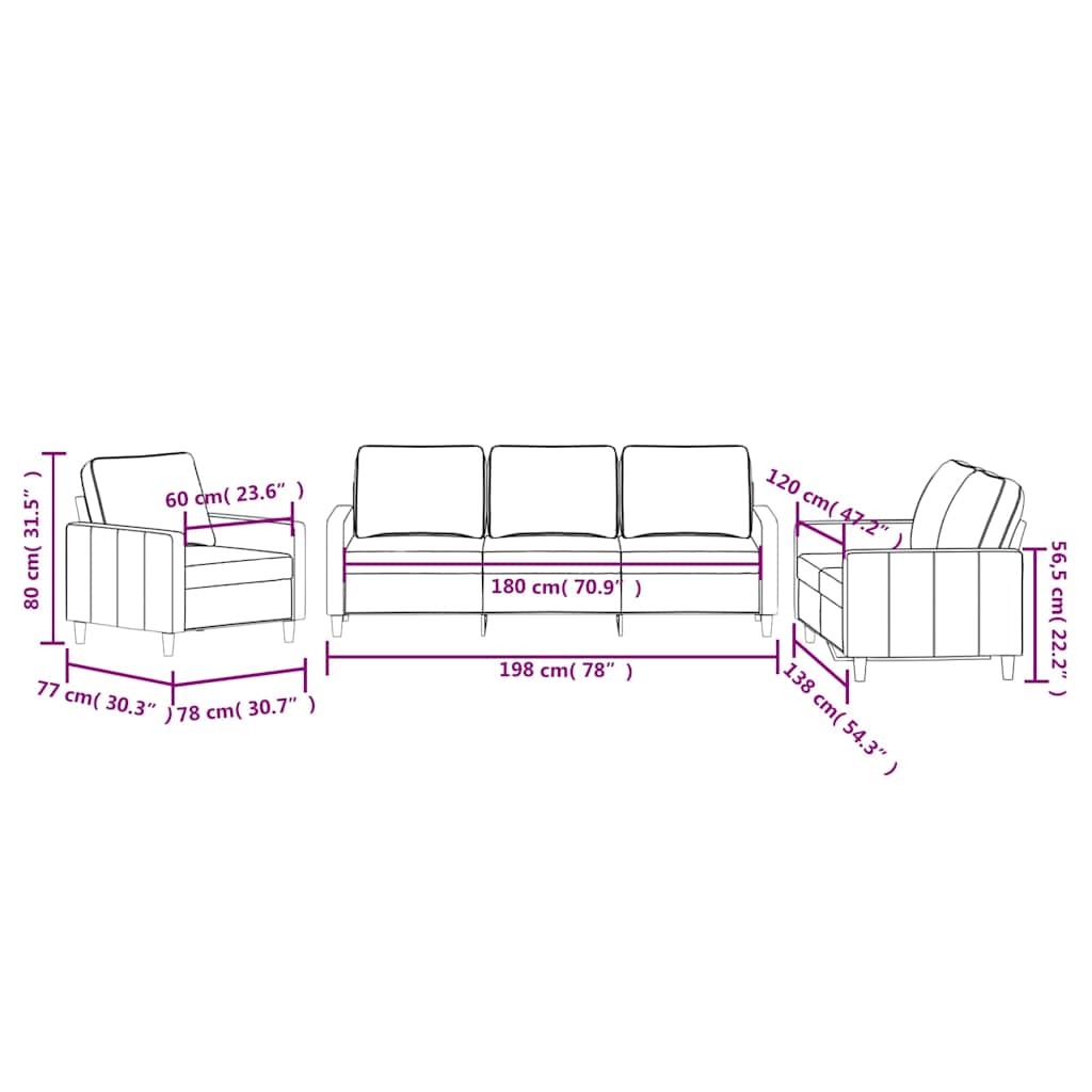 3-dijelni set sofa s jastucima žuti baršunasti