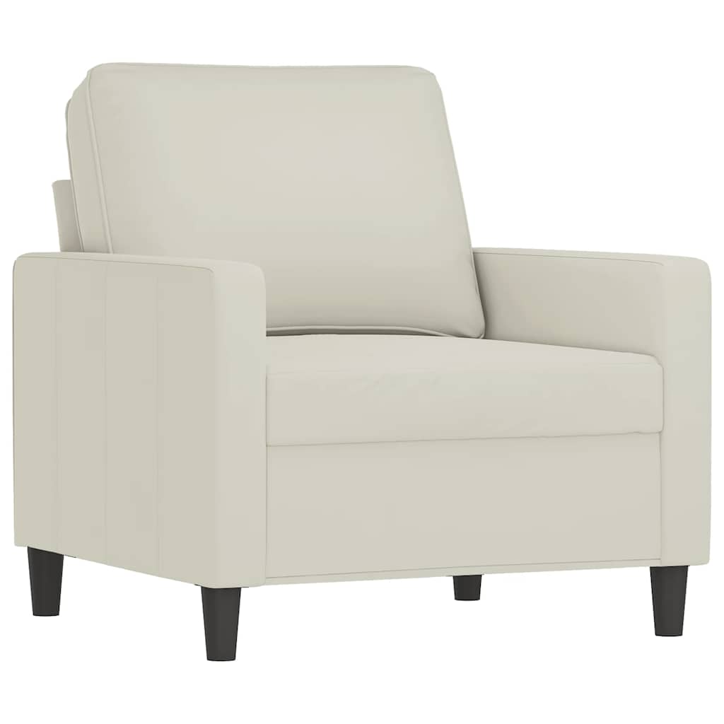 3-dijelni set sofa s jastucima krem baršunasti