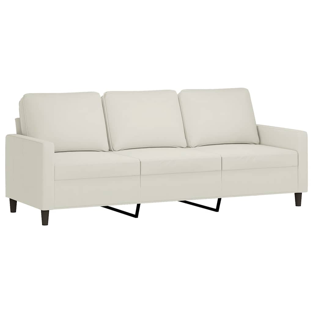 3-dijelni set sofa s jastucima krem baršunasti