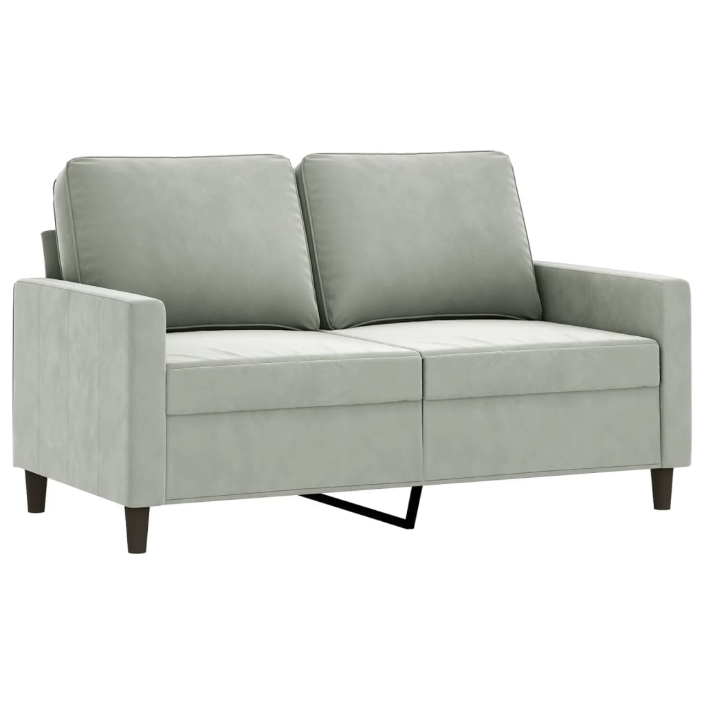 4-dijelni set sofa s jastucima svjetlosivi baršunasti