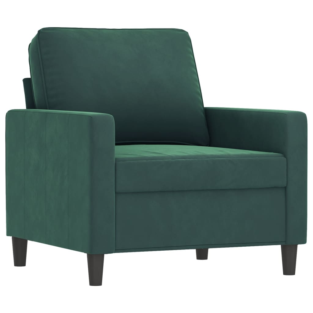 4-dijelni set sofa s jastucima tamnozeleni baršunasti