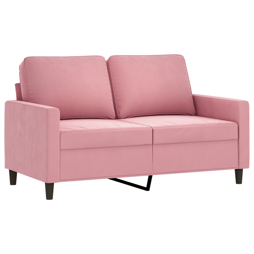 4-dijelni set sofa s jastucima ružičasti baršunasti