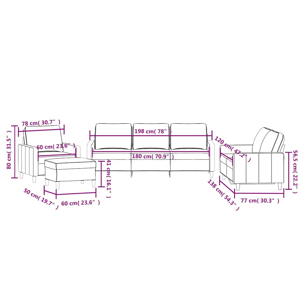 4-dijelni set sofa s jastucima žuti baršunasti