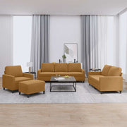4-dijelni set sofa s jastucima smeđi baršunasti