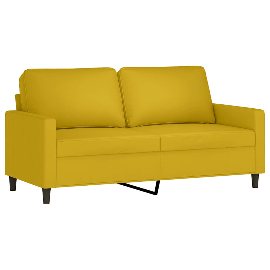 2-dijelni set sofa s jastucima žuti baršunasti